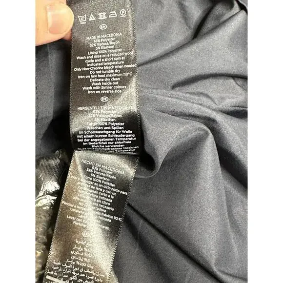 HOBBS London 14 Simone Skirt Faux Wrap Colorblock Lined Side Button Blue NWOT - Picture 7 of 7